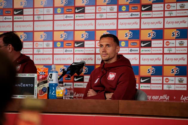 Przemyslaw Frankowski seen during Official press conference, PK, Pressekonferenz and training of Polish National football team before Nations League MD1 game against Bosnia (Maciej Rogowski Ball Raw Images) Warsaw PGE Narodowy Poland Copyright: xMaciejxRogowskix maciejrogowski_24092026-3
