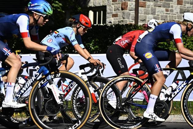 Belgian Fleur Moors pictured in action during the Women™s U23 race (134km) at the cycling World Championship, WM, Weltmeisterschaft in Montreal, Canada, Thursday 24 September 2026. The UCI road world championships are taking place from 20 to 27 September, in Montreal, Canada. Belgian Fleur Moors pictured in action during the Junior Men race (134km) at the cycling World Championship, in Montreal, Canada, Thursday 24 September 2026. The UCI road world championships are taking place from 20 to 27 September, in Montreal, Canada. ,%items the Junior Men race (134km) at the cycling World Championship, in Montreal, Canada, Thursday 24 September 2026. The UCI road world championships are taking place from 20 to 27 September, in Montreal, Canada. JASPERxJACOBS  x0867746296stx