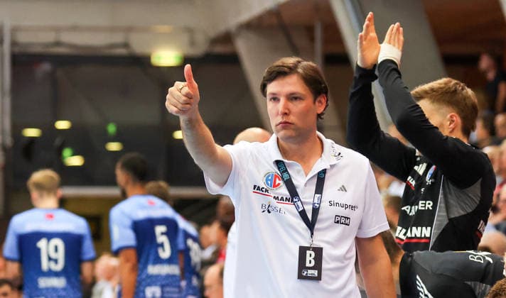 24.09.2026, Deutschland, Stuttgart, DHB Pokal Saison 2026 2027, TVB Stuttgart vs. HC Erlangen, HCE Trainer Johannes Sellin
