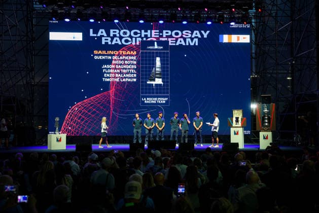 La Roche-Posay Racing Team Team Presentatione during the pre-regattas of the Louis Vuitton 38th America s Cup, Naples, Italy, September 24, 2026  Copyright: xAlessandroxGarofalo LaPressex