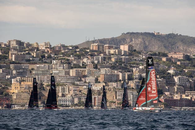 America s Cup preliminary regatta NAPLES, ITALY - SEPTEMBER 24: Sailing boats during the preliminary regatta for the 2027 Louis Vuitton 38th America s Cup in Naples, Italy on September 24, 2026. Alessio Paduano Anadolu Naples Italy. Editorial use only. Please get in touch for any other usage.  Copyright: x2026xAnadoluxAlessioxPaduanox
