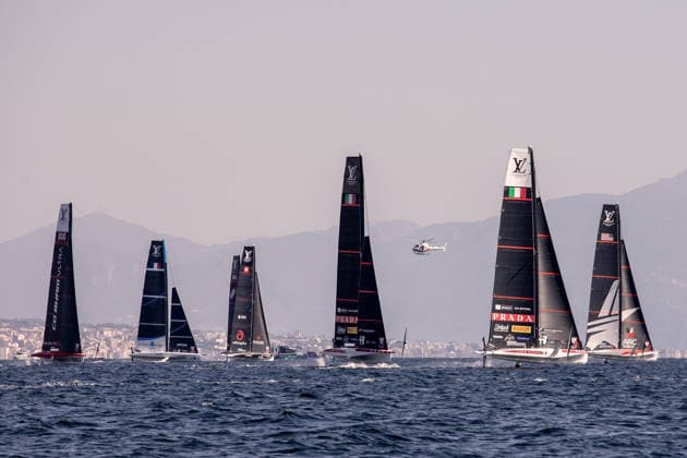 America s Cup preliminary regatta NAPLES, ITALY - SEPTEMBER 24: Sailing boats during the preliminary regatta for the 2027 Louis Vuitton 38th America s Cup in Naples, Italy on September 24, 2026. Alessio Paduano Anadolu Naples Italy. Editorial use only. Please get in touch for any other usage.  Copyright: x2026xAnadoluxAlessioxPaduanox