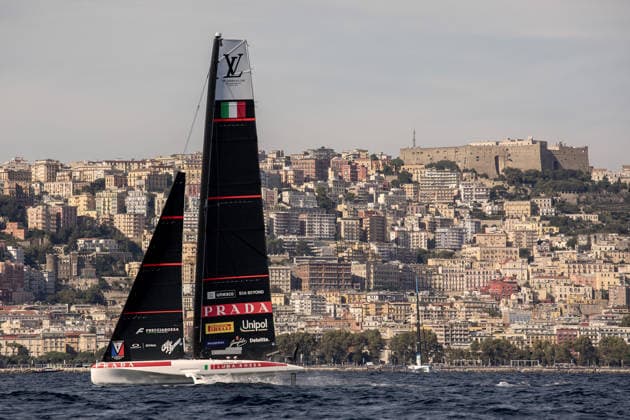 America s Cup preliminary regatta NAPLES, ITALY - SEPTEMBER 24: Sailing boats during the preliminary regatta for the 2027 Louis Vuitton 38th America s Cup in Naples, Italy on September 24, 2026. Alessio Paduano Anadolu Naples Italy. Editorial use only. Please get in touch for any other usage.  Copyright: x2026xAnadoluxAlessioxPaduanox