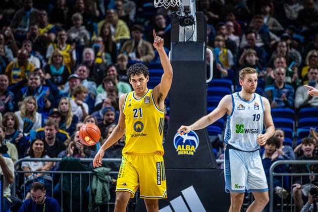 Basketball Berlin 24.09.2026 Saison 2026 2027 EasyCredit BBL 1. Bundesliga Männer, Herren Alba Berlin - Skyliners Frankfurt Brandon Angel (Alba Berlin, No.21)
