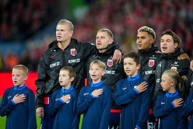 Soccer, Nations League Men Norway Denmark Oslo 20260924 Norway’s Erling Braut Haaland, Julian Ryerson, Antonio Nusa, and Patrick Berg for the Nations League soccer match between Norway and Denmark at Ullevaal Stadium. Photo: Fredrik Varfjell, NTB, Oslo, Norway. EDITORIAL USE ONLY. RESTRICTED USE FOR BETTING COMPANIES.  Copyright: xFredrikxVarfjellx xNTBx
