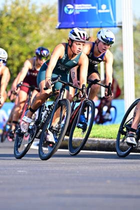 2026 World Triathlon Championship Finals Pontevedra Leticia Magalhaes of Portugal is in action during the junior women race in 2026 World Triathlon Championship Finals Pontevedra at Pontevedra on September 24, 2026 in Pontevedra, Spain. Pontevedra Pontevedra Spain Copyright: xKaanxUcele PSxImagesxKaanxUcele PSxImagesx
