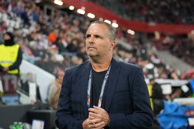 Fussball: Österreich: UEFA Nations League 2026 2027 - Liga B, Gruppe B3, 1. Spieltag, 24.09.2026 - Österreich vs. Israel - Raiffeisen Arena (Linz, Österreich); Ran Ben Simon (Israel, Trainer) Copyright: xLukasxBierederx
