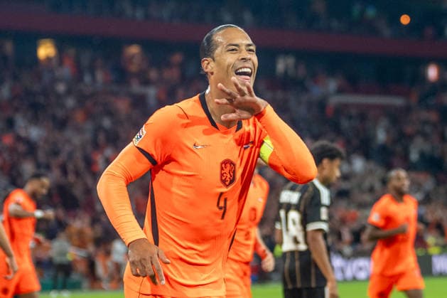 Virgil van Dijk (Niederlande, 04) freut sich ueber sein Tor zum 1:0, welches aufgrund von Foulspiel aberkannt wurde. Niederlande vs. Deutschland, Fussball, UEFA Nations League, 01. Spieltag, Gruppe B, Saison 2026 2027, 24.09.2026 Niederlande vs. Deutschland, Fussball, UEFA Nations League, 01. Spieltag, Gruppe B, Saison 2026 2027, 24.09.2026 Amsterdam Copyright: xEibner-Pressefoto ThomasxHaeslerx EP_THR