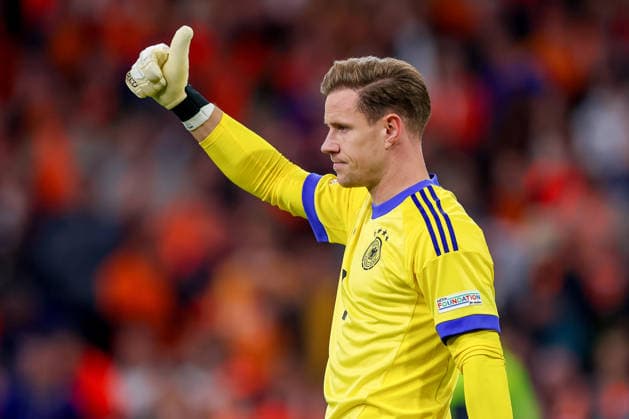 24.09.2026, Fußball, Länderspiel, Niederlande - Deutschland, Auftakt der UEFA Nations League 2026 2027, 1.Spieltag, Johan Cruijff ArenA (Amsterdam), Saison 2026 27: Torwart Marc-Andre Ter Stegen (GER 01) DFB regulations prohibit any use of photographs as image sequences and or quasi-video. Niederlande