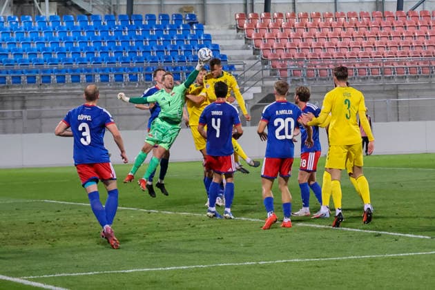 Im Strafraum von Liechtenstein , Liechtenstein, UEFA , Nations League, 1. Spieltag, Liechtenstein vs. Litauen, 24.09.2026, Vaduz Rheinpark Stadion Liechtenstein Copyright: xGrantxHubbsx