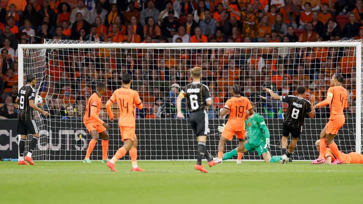 Felix Nmecha (Deutschland) Goal scored, erzielt das Tor zum 0:1, celebrate the goal im UEFA-Nations-League-Spiel zwischen den Niederlanden und Deutschland in der Johan Cruijff ArenA, Amsterdam, Niederlande, am 24. September 2026. in action during the UEFA Nations League match between the Netherlands and Germany at the Johan Cruijff ArenA, Amsterdam, Netherlands, on September 24, 2026. Copyright: HMBxMedia xHeikoxBecker