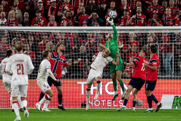 260924 Goalkeeper orjan Haskjold Nyland of Norway during the Nations League football match between Norway and Denmark on September 24, 2026 in Oslo. Photo: Marius Simensen BILDBYRAN COP 238 VG1005 bbeng fotboll football soccer fotball nations league landskamp norge norway danmark denmark Copyright: MARIUSxSIMENSEN BB260924ZZ009