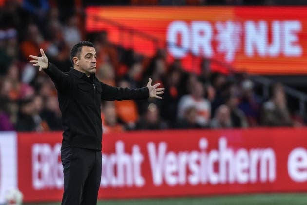 Fussball, UEFA Nations League Saison 2026 2027 Gruppe A2 - 1.Spieltag Niederlande - Deutschland 24.09.2026, Johan Cruijff ArenA Xavi Hernandez (Trainer Niederlande) Amsterdam Johan Cruijff ArenA Niederlande