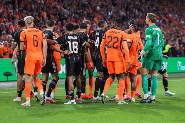 Fußball UEFA Nations League 1. Spieltag Niederlande - Deutschland am 24.09.2026 in der Johan Cruijff ArenA in Amsterdam Torjubel zum 0:1 durch Felix Nmecha ( Deutschland )