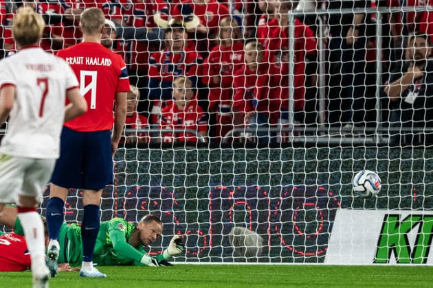 260924 Goalkeeper orjan Haskjold Nyland of Norway during the Nations League football match between Norway and Denmark on September 24, 2026 in Oslo. Photo: Marius Simensen BILDBYRAN COP 238 VG1005 bbeng fotboll football soccer fotball nations league landskamp norge norway danmark denmark Copyright: MARIUSxSIMENSEN BB260924ZD006
