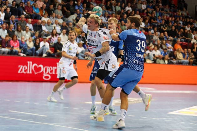 Marek Nissen (HC Erlangen, 6) mit einem Wurf GER, TVB Stuttgart vs. HC Erlangen, Handball, DHB-Pokal, 2. Spieltag, Spielzeit 2026 2027, 24.09.2026 GER, TVB Stuttgart vs. HC Erlangen, Handball, DHB-Pokal, 2. Spieltag, Spielzeit 2026 2027, 24.09.2026 Stuttgart Copyright: xEibner-Pressefoto SoerenxHerwegx EP_SHG