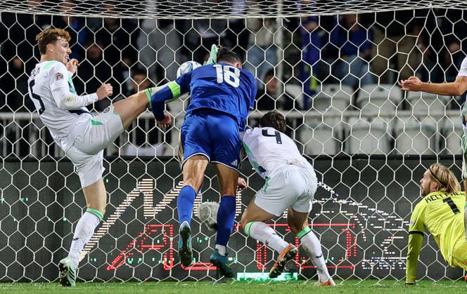 UEFA Nations League Group Stage, Fadil Vokrri Stadium, Pristina, Kosovo 24 9 2026 Kosovo vs Republic of Ireland Kosovo s Vedat Muriqi scores his sides first goal Vedat Muriqi scores his sides first goal 24 9 2026  Copyright: xx RB1_7918