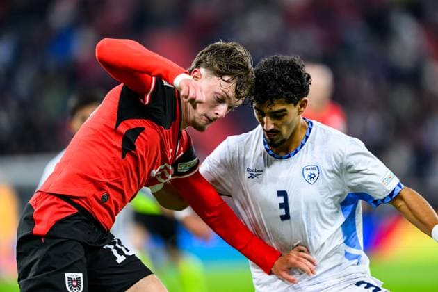 SOCCER - NL, AUT vs ISR LINZ,AUSTRIA,24.SEP.26 - SOCCER - UEFA Nations League, group stage, OEFB international match, Länderspiel, Nationalmannschaft Austria vs Israel. Image shows Paul Wanner (AUT) and Roy Revivo (ISR).  GEPAxpictures xChristianxMoser