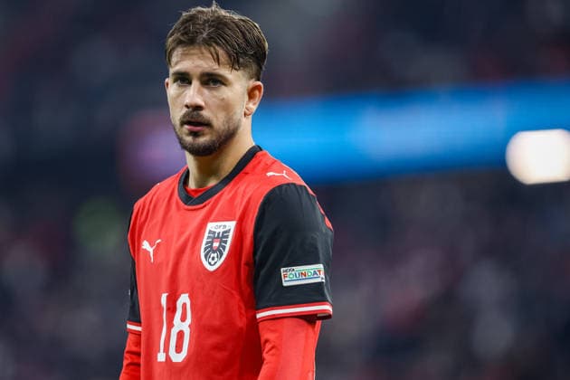 SOCCER - NL, AUT vs ISR LINZ,AUSTRIA,24.SEP.26 - SOCCER - UEFA Nations League, group stage, OEFB international match, Länderspiel, Nationalmannschaft Austria vs Israel. Image shows Romano Schmid (AUT).  GEPAxpictures xManuelxBinder