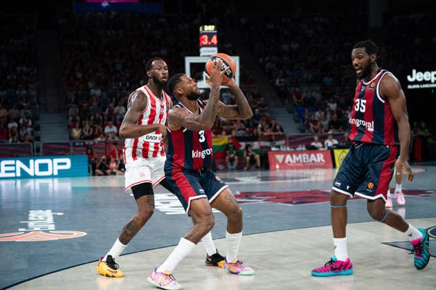 ESP: Euroleague Baskonia v Olympiacos BC DJ Stewart of Baskonia during the Euroleague match, between Baskonia v Olympiacos BC played at Buesa Arena Stadium on September 24 2026 in Vitoria Spain VITORIA Spain Basketball Copyright: xAgenciaxLOFx