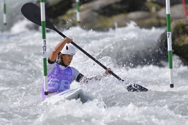 IPA88931832 - Ivrea, Italy, September 24, 2026 — 2026 Paddle Europe Slalom Championships: Kayak and Canoe Slalom at the Canoe Stadium in Ivrea. Paulina PIRRO of Team GER in action during the 2026 Paddle Europe Slalom Championships Women s Kayak Teams Final  Copyright: xTonelloxAbozzi IPAxSportx xx IPA88931832