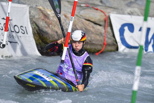 IPA88931840 - Ivrea, Italy, September 24, 2026 — 2026 Paddle Europe Slalom Championships: Kayak and Canoe Slalom at the Canoe Stadium in Ivrea. The MUELLER Nova Team (GER) in action during the 2026 Paddle Europe Slalom Championships Women s Kayak Teams Final  Copyright: xTonelloxAbozzi IPAxSportx xx IPA88931840