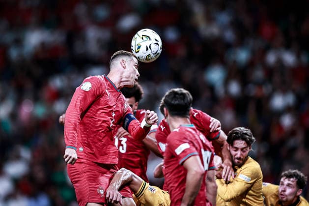 September 24, 2026, Lisboa, Lisboa, Portugal: Cristiano Ronaldo of Portugal national team, Nationalteam heads the ball during the UEFA Nations League 2026Ã¢â‚¬27 League Phase Matchday 1 match between Portugal and Wales at Estadio Jose Alvalade in Lisbon, Portugal Lisboa Portugal - ZUMAg283 20260924_zsp_g283_093 Copyright: xJoaoxGregoriox