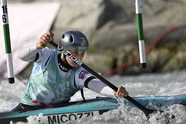OTHER - Paddle - 2026 Paddle Europe Slalom Championships Photo by IPA ABACAPRESS.COM88932311 - Ivrea, Italy, September 24, 2026 — 2026 Paddle Europe Slalom Championships: Kayak and Canoe Slalom at the Canoe Stadium in Ivrea. Elena Micozzi of Team ITA in action during the 2026 Paddle Europe Slalom Championships Women’s Canoe Teams Final Ivrea Italy  Copyright: xIPAxSport ABACAx