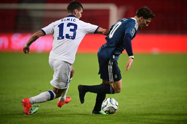 UEFA Nations League - Serbia vs Greece - Christos Tzolis of Greece in action during the UEFA Nations League group A2 matchday 1 soccer match between Serbia and Greece held at Stadion Rajko MitiÄ‡ in Belgrade, Serbia, 25 September 2026. IMAGO ONE INCH PRODUCTIONS BELGRADE SERBIA Copyright: xONExINCHxPRODUCTIONSx 7097553