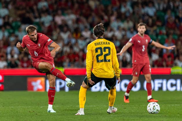 September 24, 2026, Lisbon, Lisbon, Portugal: Joao Palhinha of Portugal passes the ball during the UEFA Nations League A 2026 27 match between Portugal and Wales at Estadio Jose Alvalade on September 24, 2026 in Lisbon, Portugal. Soccer 2026: Portugal Vs Wales  - ZUMAs391 20260924_znp_s391_090 Copyright: xCarlosxSilvax