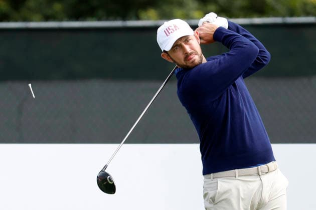 MEDINAH, IL - SEPTEMBER 24: Patrick Cantlay of the United States watches his tee shot on No. 6 during the opening four ball session of the Presidents Cup, September 24, 2026, at Medinah Country Club in Medinah, Illinois. (Photo by Matthew Maxey Icon Sportswire) GOLF: SEP 24 Presidents Cup EDITORIAL USE ONLY Icon260924016