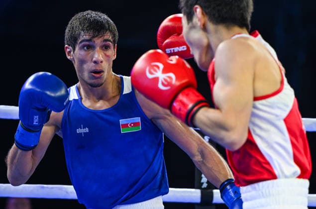 2026 European Boxing Elite Championship Sofia SOFIA, BULGARIA - SEPTEMBER 24: Bair Batlaev (Red) of Russia and Subhan Mamedov (Blue) of Azerbaijan during the Elite Men s 50kg Final match at the 2026 European Boxing Elite Championships at the Asics Arena Sports Hall in Sofia, Bulgaria, on September 24, 2026. Sofia Bulgaria  Copyright: xArturxWidakx originalFilename:widak-2026euro260924_np2GM.jpg