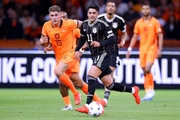 AMIRI Nadiem Team Deutschland UEFA Nations League 2026 - 2027 Spiel Holland - Deutschland 1 : 1 am 24.September 2026 in Amsterdam DFL REGULATIONS PROHIBIT ANY USE OF PHOTOGRAPHS as IMAGE SEQUENCES and or QUASI-VIDEO Copyright: xLacixPerenyix