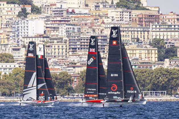 OTHER - Sailing - The Louis Vuitton 38th America s Cup Preliminary Regatta in Naples Photo by IPA ABACAPRESS.COM88922853 - Official Practice Races ahead of the Louis Vuitton 38th America s Cup Preliminary Regatta in Naples. Teams including Emirates Team New Zealand, Luna Rossa, GB1, Tudor Team Alinghi, and other international syndicates are testing their boats and fine-tuning their performance on the race course during the Louis Vuitton 38th America s Cup Preliminary Regatta in Naples, Italy, on September 24, 2026. Napoli Italy  Copyright: xIPAxSport ABACAx
