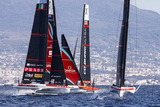 OTHER - Sailing - The Louis Vuitton 38th America s Cup Preliminary Regatta in Naples Photo by IPA ABACAPRESS.COM88922525 - Official Practice Races ahead of the Louis Vuitton 38th America s Cup Preliminary Regatta in Naples. Teams including Emirates Team New Zealand, Luna Rossa, GB1, Tudor Team Alinghi, and other international syndicates are testing their boats and fine-tuning their performance on the race course during the Louis Vuitton 38th America s Cup Preliminary Regatta in Naples, Italy, on September 24, 2026. Napoli Italy  Copyright: xIPAxSport ABACAx