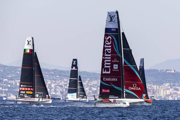 OTHER - Sailing - The Louis Vuitton 38th America s Cup Preliminary Regatta in Naples Photo by IPA ABACAPRESS.COM88922554 - Official Practice Races ahead of the Louis Vuitton 38th America s Cup Preliminary Regatta in Naples. Teams including Emirates Team New Zealand, Luna Rossa, GB1, Tudor Team Alinghi, and other international syndicates are testing their boats and fine-tuning their performance on the racecourse during the Louis Vuitton 38th America s Cup Preliminary Regatta in Naples, Italy, on September 24, 2026. Napoli Italy  Copyright: xIPAxSport ABACAx