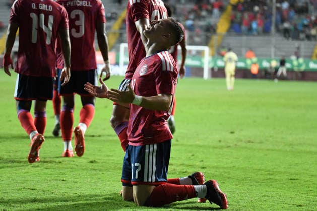 Costa Rica national team, Nationalteam against Curacao National Team. 2026 2027 Concacaf Nations League A match. Costa Rica National Team goal celebration, scored by striker Carlos Mora (17), during the match played between the National Teams of Costa Rica and Curacao. 2026 2027 Concacaf Nations League League A, Group A. 24.09.26. Ricardo Saprissa Stadium, Tibas, San Jose, Costa Rica. Photo Jose Campos PMEimages San Jose San Jose Costa Rica Copyright: xJosexCamposx xPMEimagesx