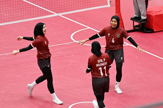 Indonesia team group, Mannschaftsbild, Totale (IDN), SEPTEMBER 25, 2026 - Sepaktakraw : Women s Team Regu Bronze Medal Match at Nagoya City Mizuho Park Gymnasium during the Asian Games Aichi-Nagoya 2026 in Aichi, Japan.  aflo_350757915 KenjiroxMatsuox