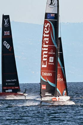 September 24, 2026, Napoli, Naples, Naples, Italy: GB and Emirates team seen during the practice. People enjoy the practicing race of the 38th edition of the second preliminary regatta of the Louis Vuitton 38th AmericaoÃ¢Ã¢ s Cup Preliminary Regatta in Naples from the coastline. Napoli, Naples Italy  - ZUMAf172 20260924_zip_f172_044 Copyright: xValeriaxFerrarox Practicing Race Of The Second Preliminary Regatta Of AmericaÃ¢â‚¬â ¢S Cup In Naples  - ZUMA0867 0867774323st Copyright: xIMAGO ValeriaxFerrarox