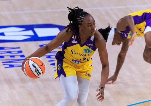 September 24, 2026, Los Angeles, California, USA: Nneka Ogwumike 30 of the Los Angeles Sparks during their regular season WNBA, Basketball Damen, USA game against the Golden State Valkyries on Thursday September 24, 2026 at Crypto.com Arena in Los Angeles, California. Sparks lose to Valkyries, 75-76. ARIANA RUIZ PI Los Angeles USA - ZUMAp124 20260924_zaa_p124_055 Copyright: xArianaxRuizx