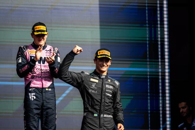 AUTO - FORMULA 2 2026 - BAKU BEGANOVIC Dino (swe), DAMS Lucas Oil, Dallara F2 2024, portrait podium during the 12th round of the 2026 FIA Formula 2 Championship from September 24 to 26, 2026 on the Baku City Circuit, in Baku, Azerbaijan - BakuAzerbaijan  Copyright: xALBERTOxVIMERCATIx
