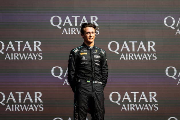 AUTO - FORMULA 2 2026 - BAKU BEGANOVIC Dino (swe), DAMS Lucas Oil, Dallara F2 2024, portrait podium during the 12th round of the 2026 FIA Formula 2 Championship from September 24 to 26, 2026 on the Baku City Circuit, in Baku, Azerbaijan - BakuAzerbaijan  Copyright: xALBERTOxVIMERCATIx