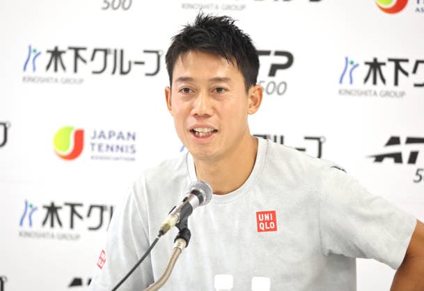 September 25, 2026, Tokyo, Japan - Japanese tennis player Kei Nishikori speaks before press for the Japan Open tennis tournament at the Ariake Coliseum in Tokyo on Friday, September 25, 2026. Nishikori will close his professional carrier after this season. (photo by Yoshio Tsunoda AFLO) Noxthirdxpartyxsales  0867801658st YoshioxTsunodax