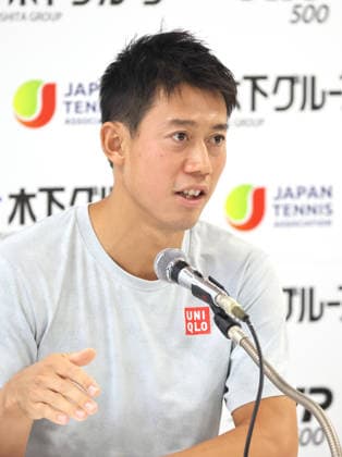 September 25, 2026, Tokyo, Japan - Japanese tennis player Kei Nishikori speaks before press for the Japan Open tennis tournament at the Ariake Coliseum in Tokyo on Friday, September 25, 2026. Nishikori will close his professional carrier after this season. (photo by Yoshio Tsunoda AFLO) Noxthirdxpartyxsales  0867801666st YoshioxTsunodax