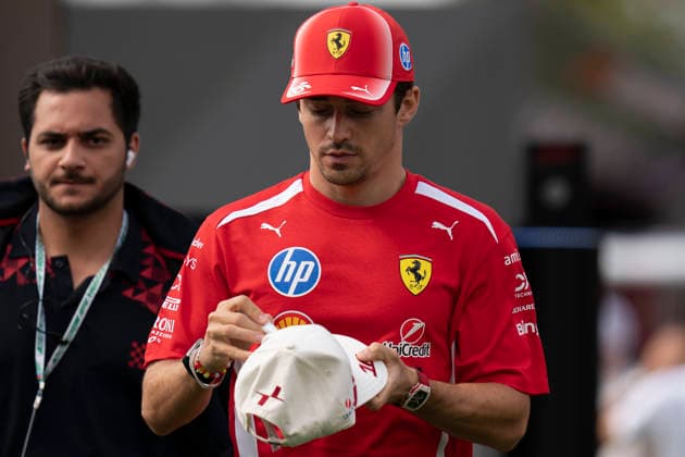FORMULA 1 AZERBAIJAN GRAND PRIX 2026 Charles Leclerc (MON) 16 Ferrari arriving for qualifying during the Formula 1 Qatar Airways Azerbaijan Grand Prix 2026, Round 15 of the 2026 Formula 1 World Championship, WM, Weltmeisterschaft from 24th - 26th September 2026 at the Baku City Circuit, Baku, Azerbaijan. Credit: Robbie Hoad Every Second Media Editorial use only. All images are copyright Every Second Media Limited. No images may be reproduced without prior permission. Copyright: xIMAGO EveryxSecondxMediax ESM-2183-0231 RobbiexHoadx xEveryxSecondxMediax