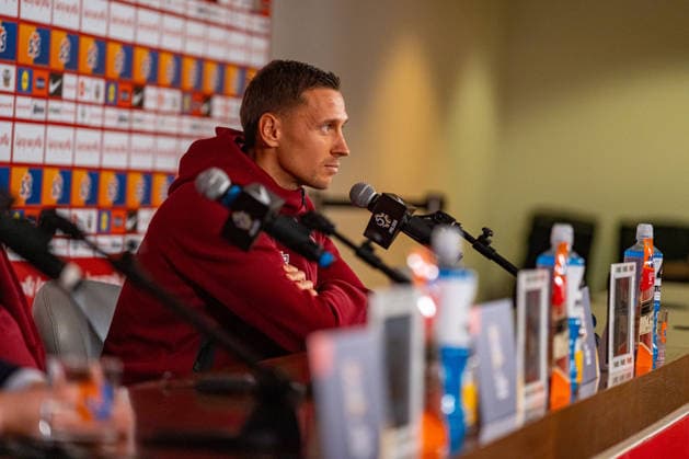 Przemyslaw Frankowski seen during Official press conference, PK, Pressekonferenz PK, Pressekonferenz and training of Polish National football team before Nations League MD1 game against Bosnia (Kazimierz Koper Ball Raw Images) Warsaw PGE Narodowy Stadium Poland Copyright: xKazimierzxKoperx KAZ_POL_MD1_2409-07