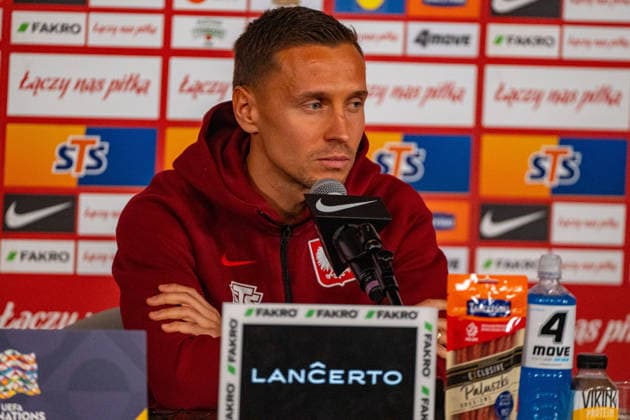 Przemyslaw Frankowski seen during Official press conference, PK, Pressekonferenz PK, Pressekonferenz and training of Polish National football team before Nations League MD1 game against Bosnia (Kazimierz Koper Ball Raw Images) Warsaw PGE Narodowy Stadium Poland Copyright: xKazimierzxKoperx KAZ_POL_MD1_2409-12