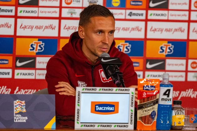 Przemyslaw Frankowski seen during Official press conference, PK, Pressekonferenz PK, Pressekonferenz and training of Polish National football team before Nations League MD1 game against Bosnia (Kazimierz Koper Ball Raw Images) Warsaw PGE Narodowy Stadium Poland Copyright: xKazimierzxKoperx KAZ_POL_MD1_2409-11
