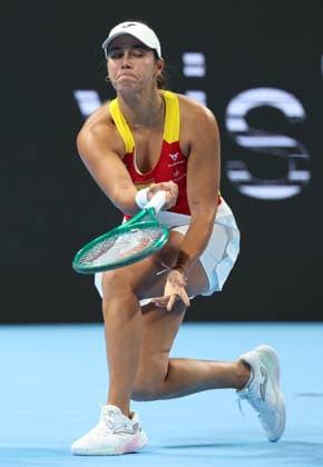 Spain Jessica Bouzas Maneiro pictured in action during the tennis match between Jessica Bouzas Maneiro of Spain and Karolina Muchova of Czech Republic in the Semi Finals of the Billie King Cup tournament, on Friday 25 September 2026 in Shenzhen, China. VIRGINIExLEFOUR  x187780805x