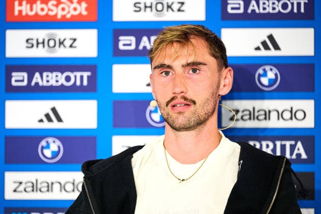 Aaron Bienenfeld, GER, Pressekonferenz, BMW Berlin Marathon 2026, Toplaeufer der Herren, 25.09.2026 GER, Pressekonferenz, BMW Berlin Marathon 2026, Toplaeufer der Herren, 25.09.2026 Berlin Copyright: xEibner-Pressefotox xClaudiusxRauchx EP_CRH